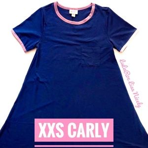 LuLaRoe Carly Solid Blue Ringer XXS New with tag